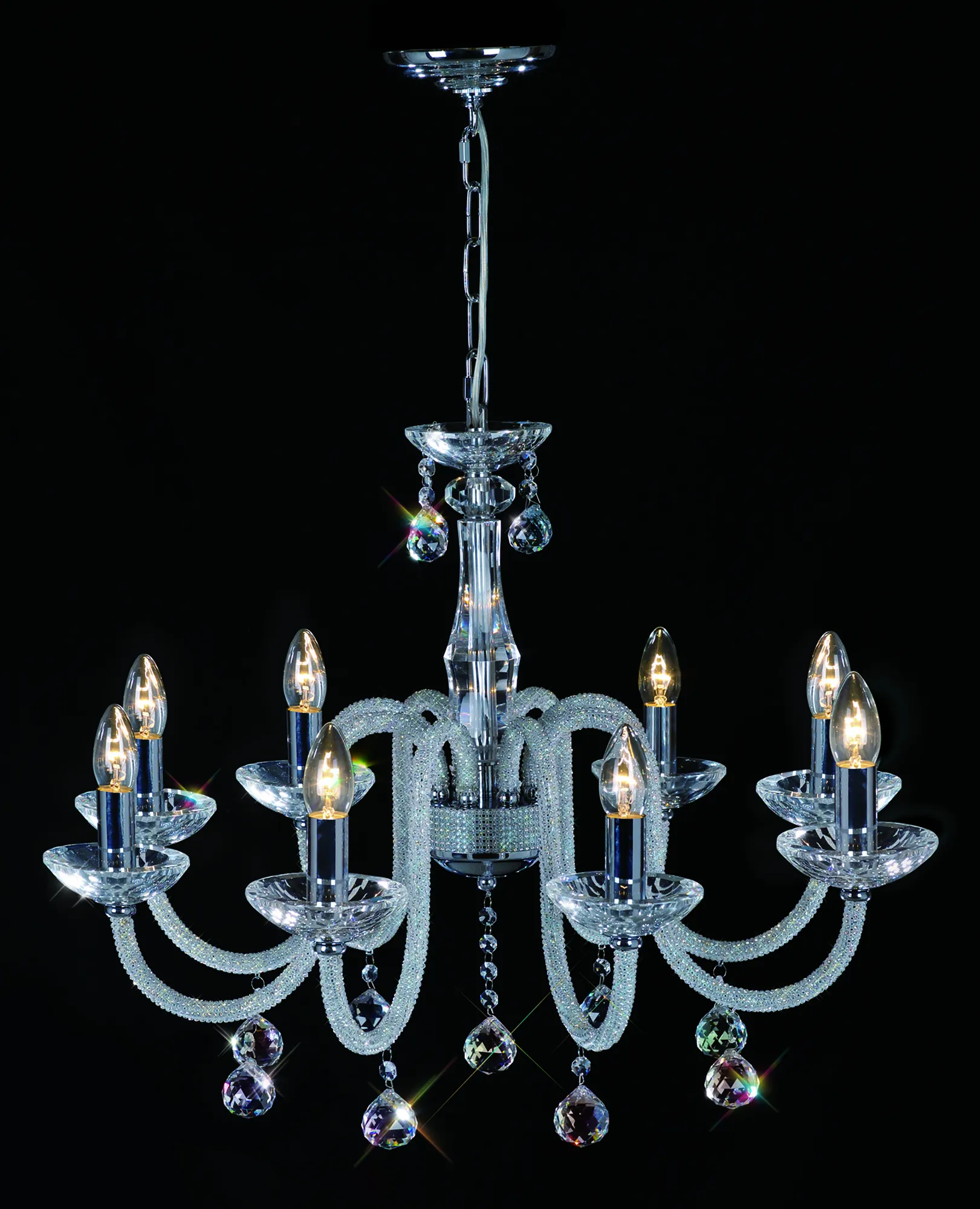 IL30338  Amora Crystal Chandelier 8 Light